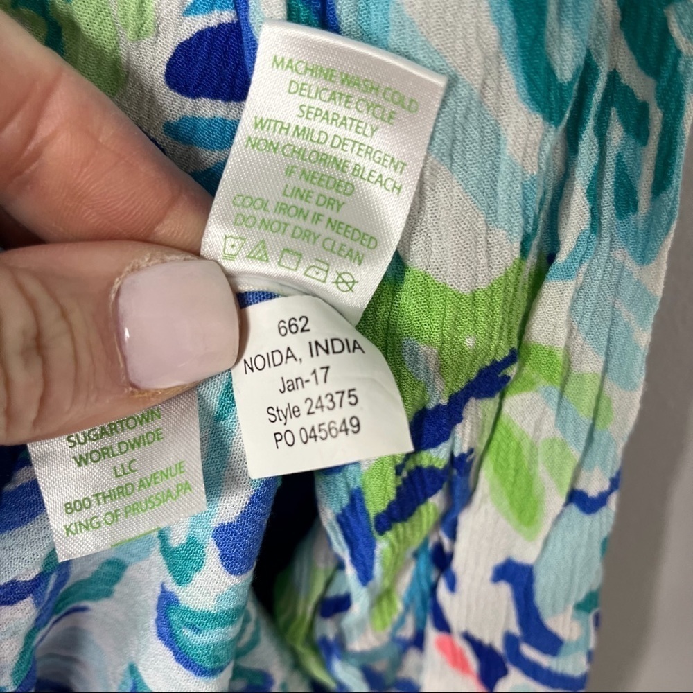 Lilly Pulitzer Lantana Beach Tunic Wade And Sea Print Size Small V Neck - Picture 7 of 7